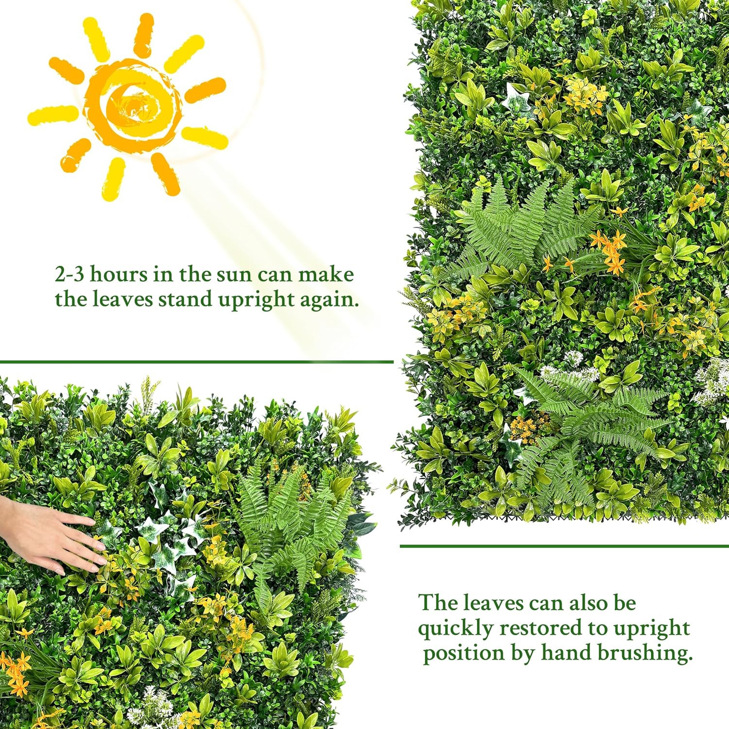 20″x20″ Artificial Boxwood Hedge Panels – UV-Resistant Privacy Screen Decor