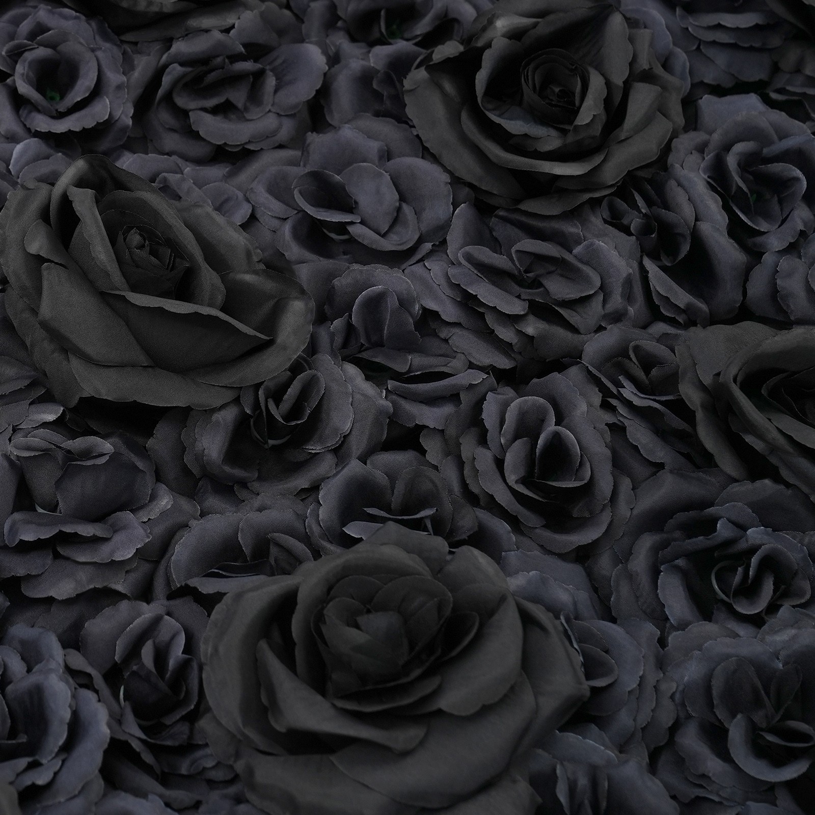 Gothic Style Black Rose Flower Wall Panels Artificial Floral Wedding Decor 12PCS