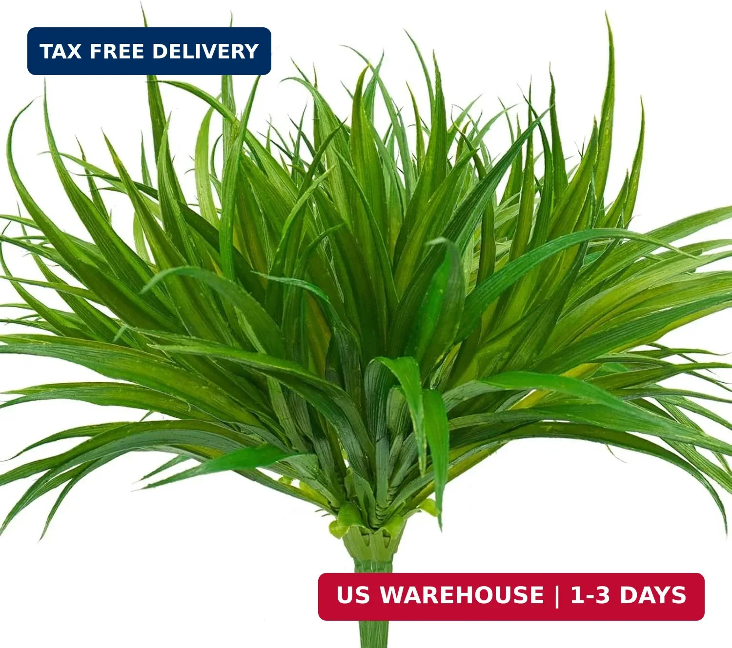 6Pcs Artificial Grass Fake Plants 17.3in 16 Leaves Outdoor Fake Grass UV Resista
