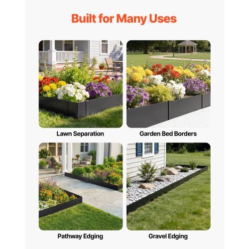 Galvanized Steel Landscape Edging, 6-Pack 40 x 10 Inch Metal Edging for Landscap