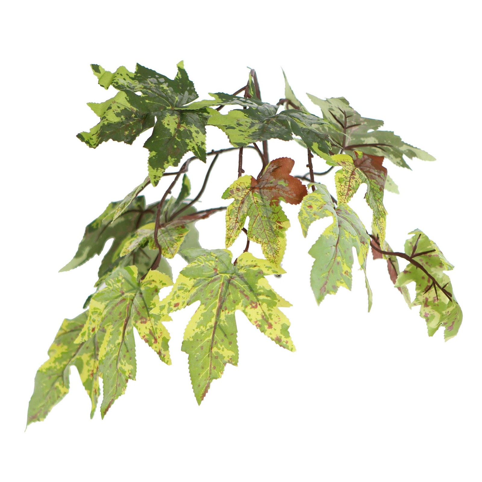 Vickerman 6′ Artificial Frosted Maple Tree with Black Plastic Pot in Green/Brown