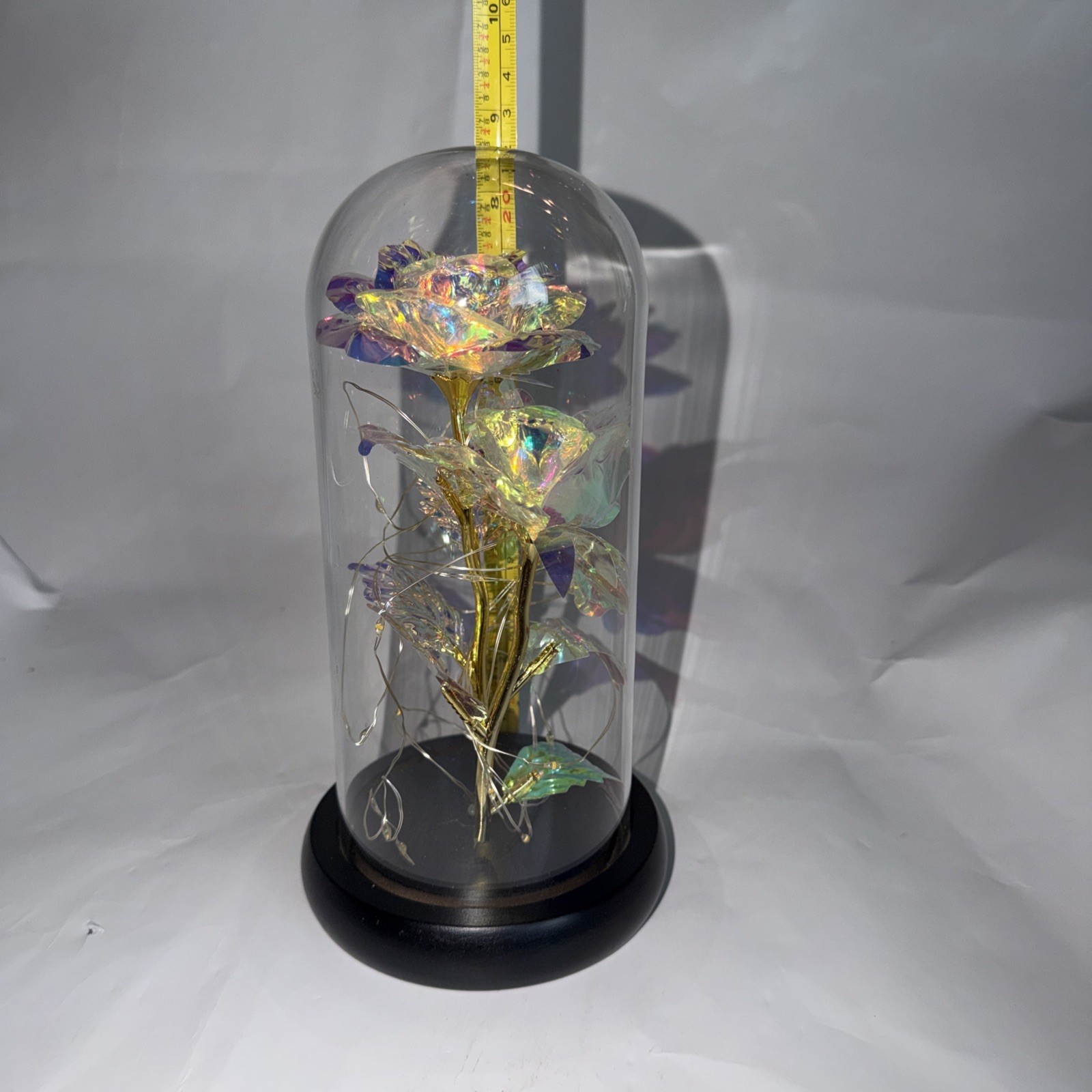 Iridescent Color Changing Flower In Glass Dome