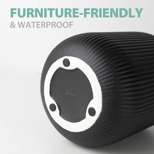 Ceramic Vase with Grooves – Waterproof Flower Vase in Matte for Fresh Black