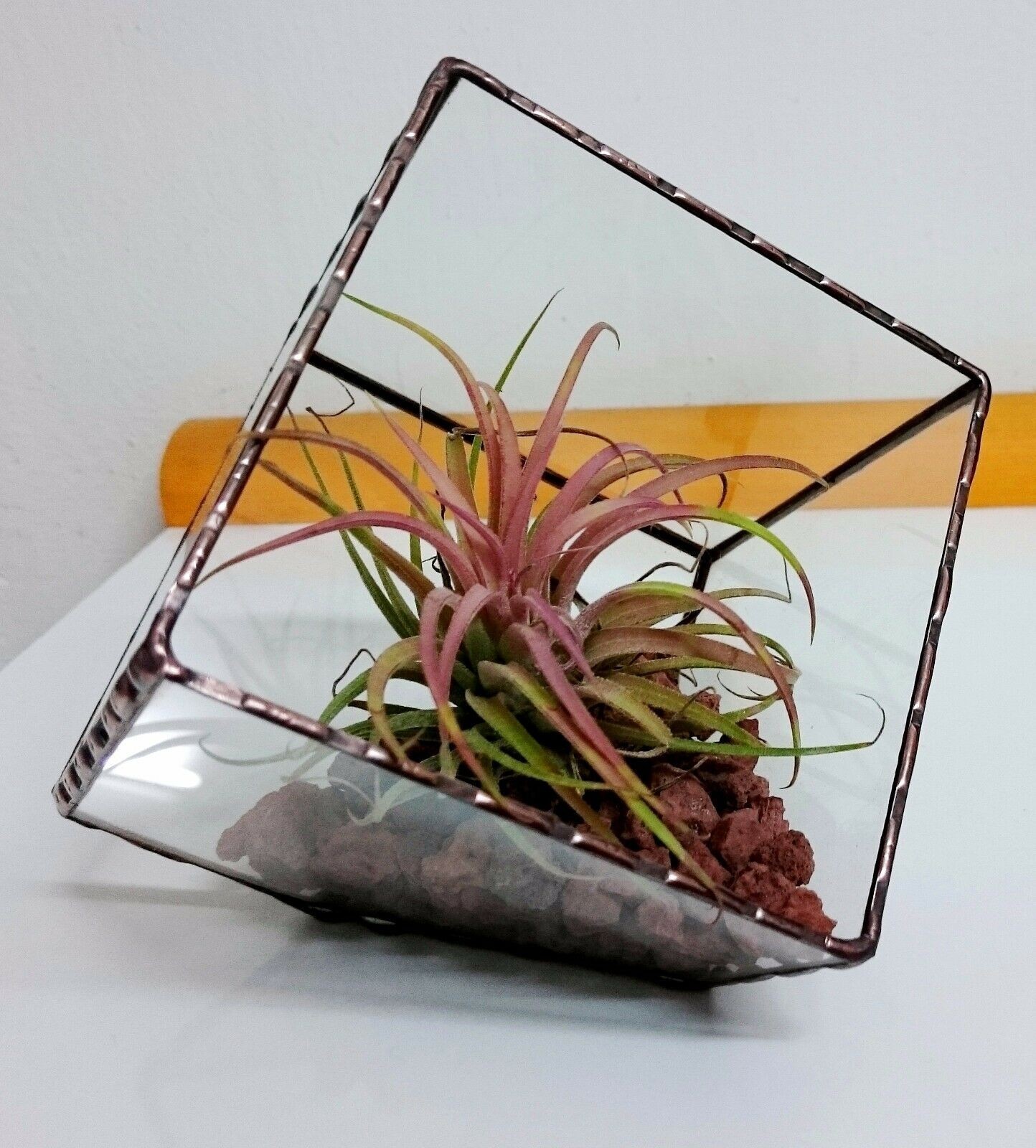 Stained Glass Terrarium Cube Geometric Transparent 2 mm Planter For Indoor
