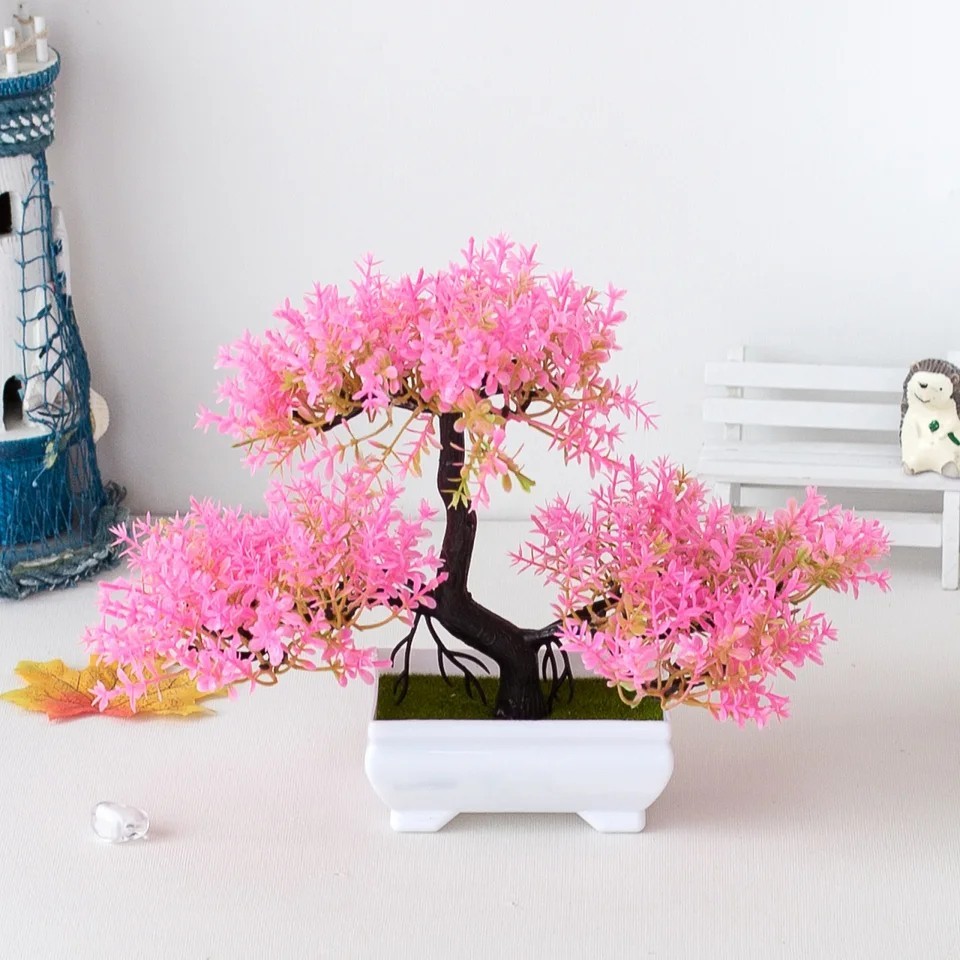 Artificial Bonsai Potted Plant Small Fake Tree Home Office Table Desk Decor