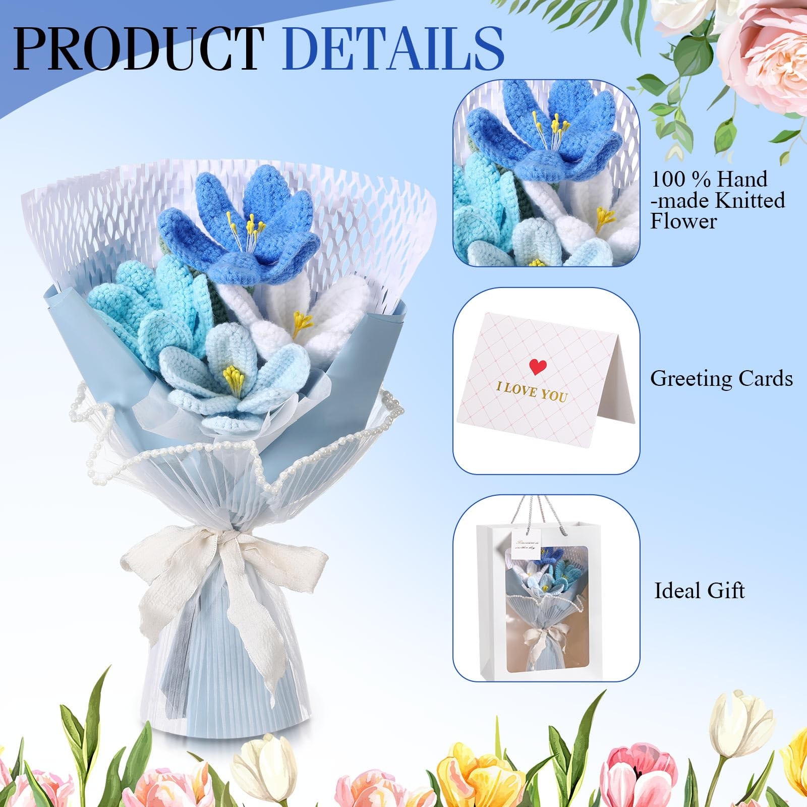 Crochet Flowers Bouquet Gift 2026 Gift for Girlfriend Crochet Tulips Complete…