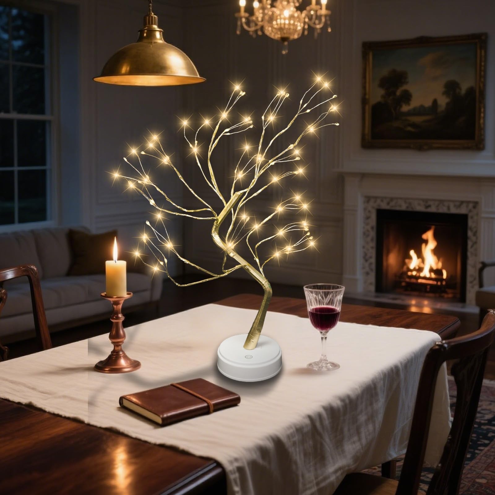108 LED Warm White Tabletop Artificial Fairy Twinkling Bonsai Tree Light Remote