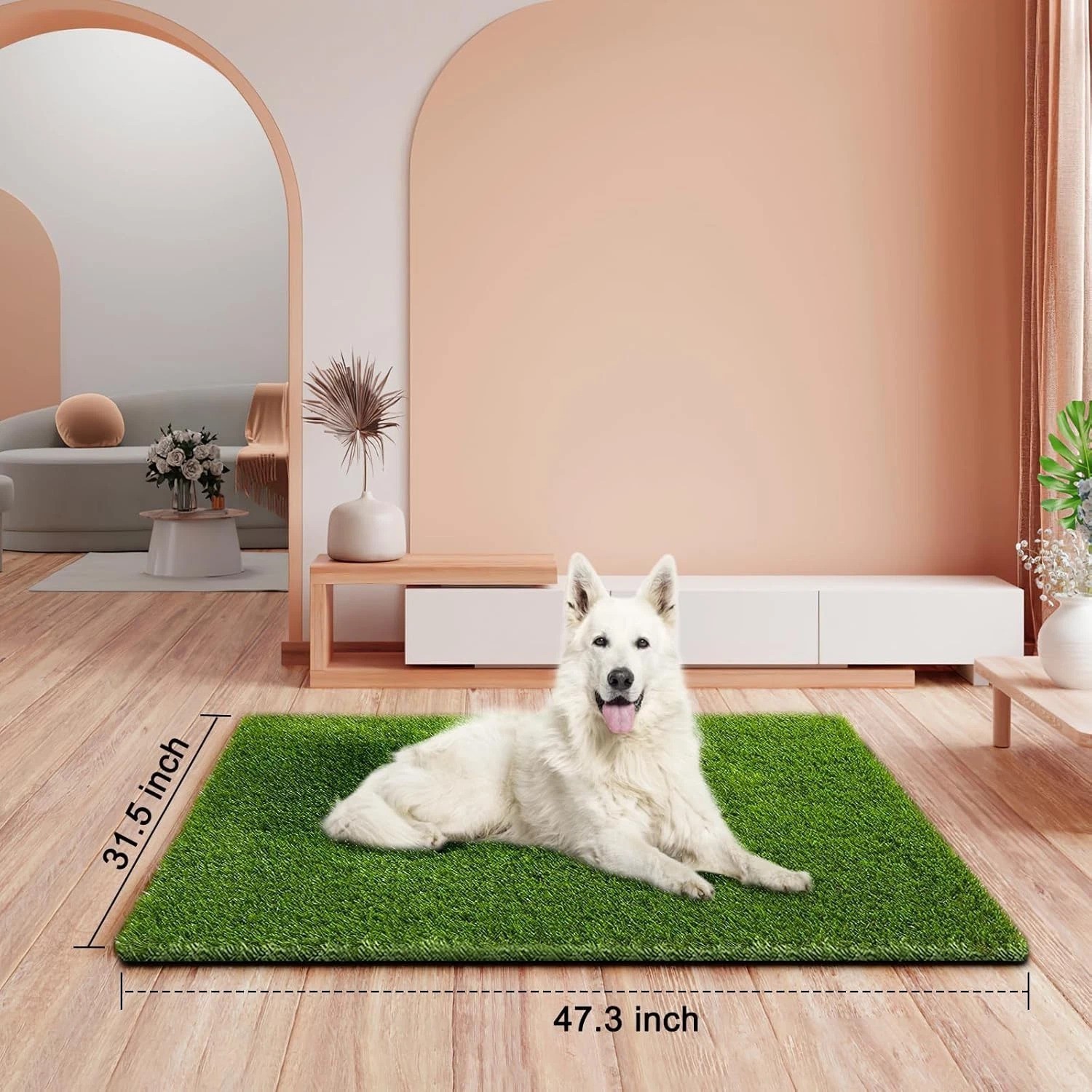 Eco-Friendly Artificial Grass Mat for Indoor & Outdoor Pet Use – 47.3 x 31.5 in