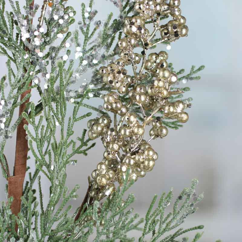 Lot of 2 Frosted Platinum Artificial Berry Juniper 23″ Sprays