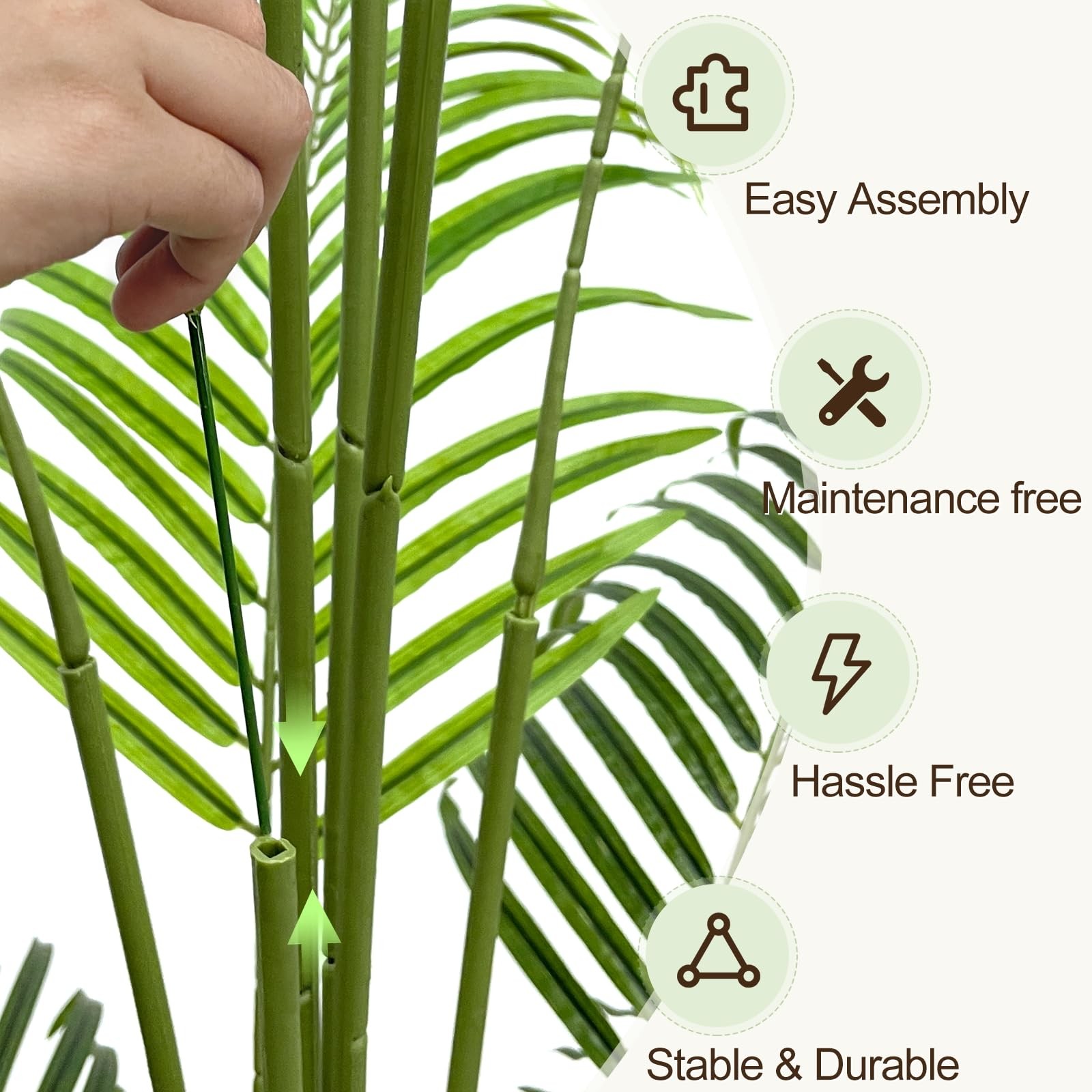 5ft Artificial Palm Tree Indoor Plant Tall Fake Tropical Paradise Palm Tree i…