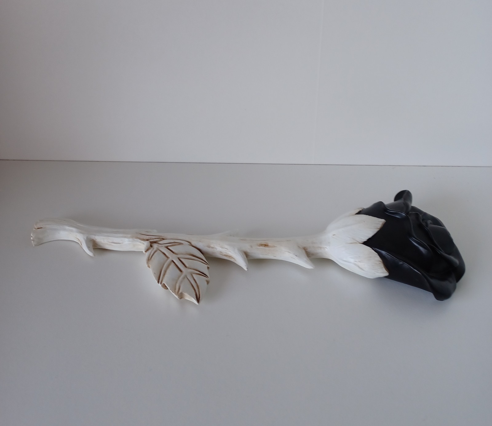 Spirit Halloween Black Rose Flower With White Stem Decor Wall Hanging Piece