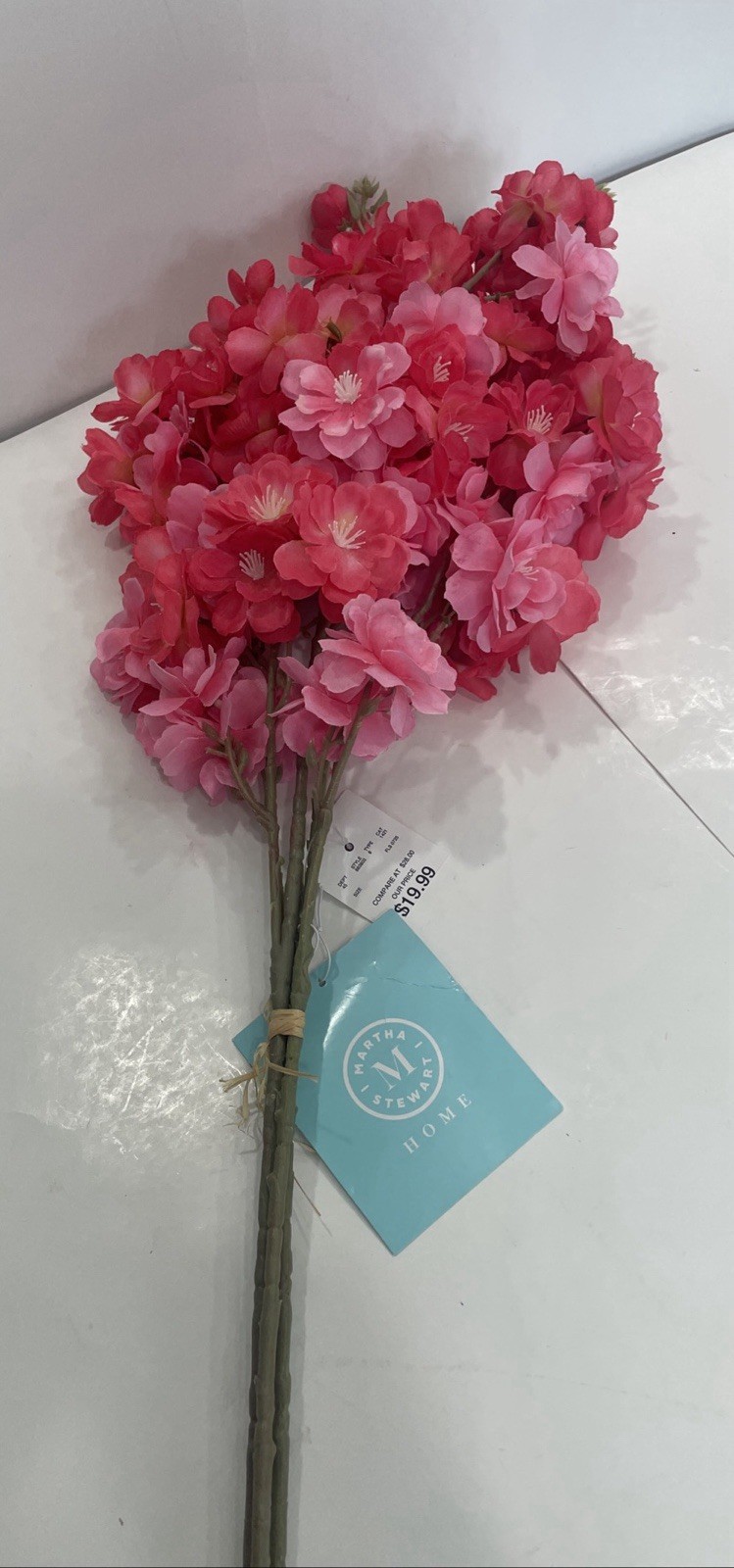 Martha Stewart 33” Artificial Fuchsia and Pink Cherry Blossom Set of 3 NWT NEW