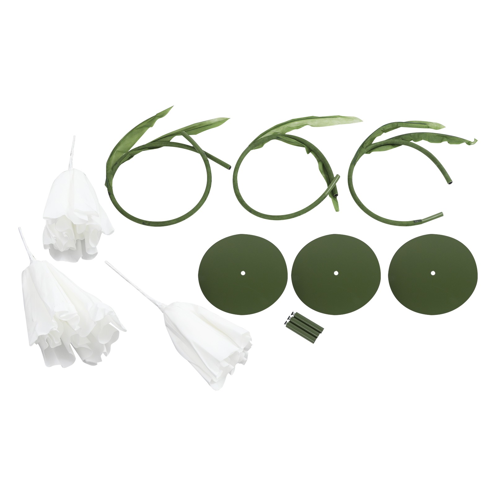 3pcs Giant Artificial Flower Poppy Free Standing Adjustable Wedding Decor White