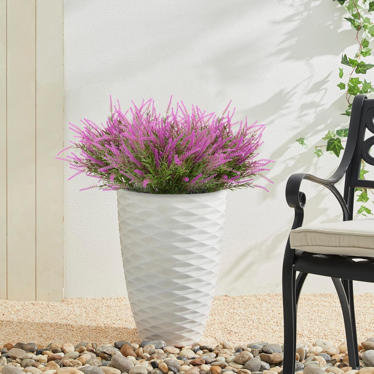 12 Bundles Outdoor Artificial Flowers Lavender Artificial Plants Fake Bushes Art