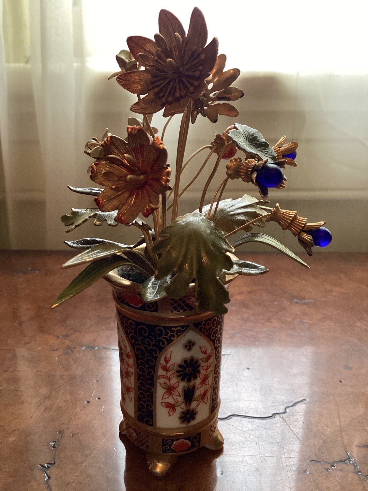 Jane Hutcheson Gorham Fleurs des Siecles Flower Bouquet & Imari Porcelain Vase