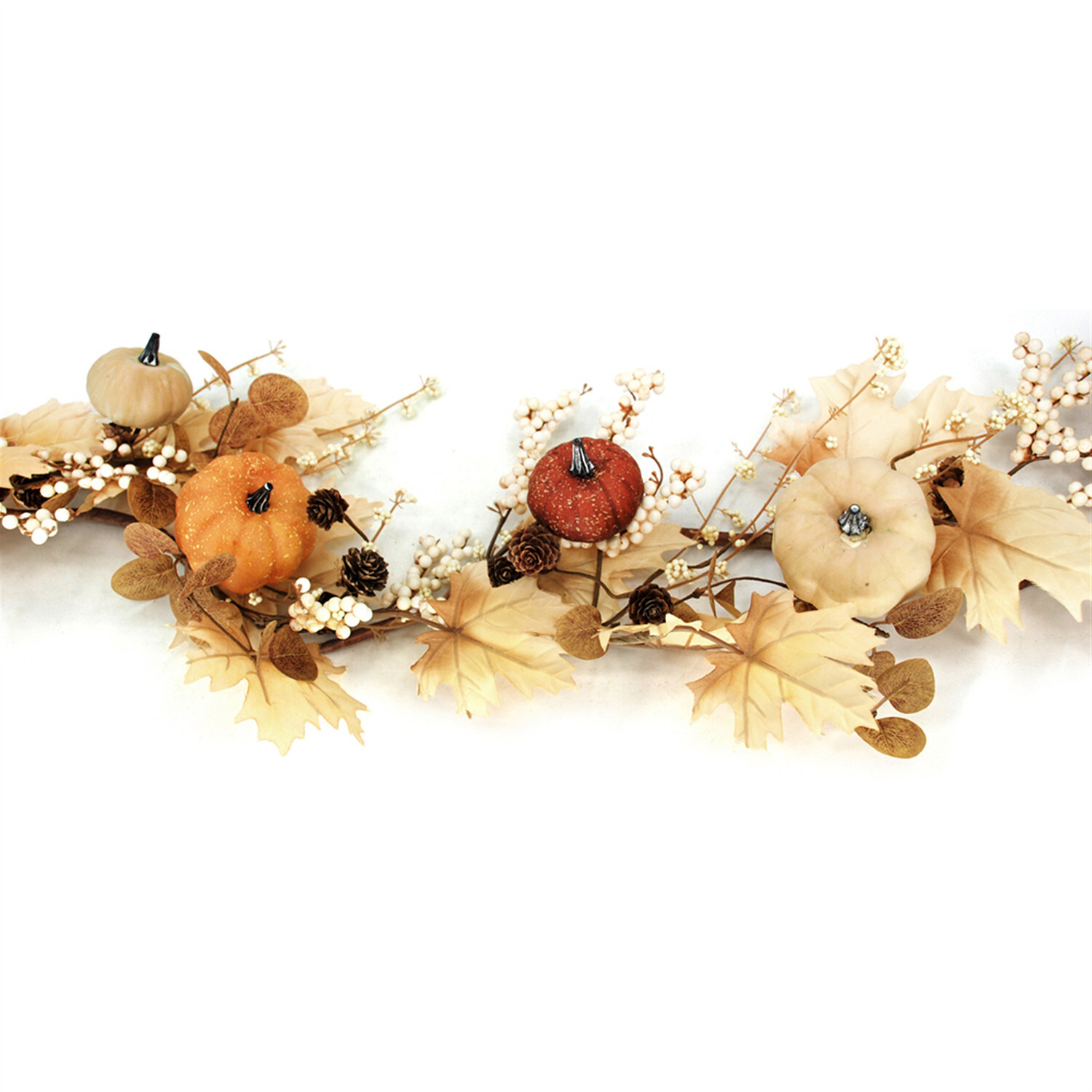 Maple and Pumpkins Garland 96″ Long Autumn Fall Floral