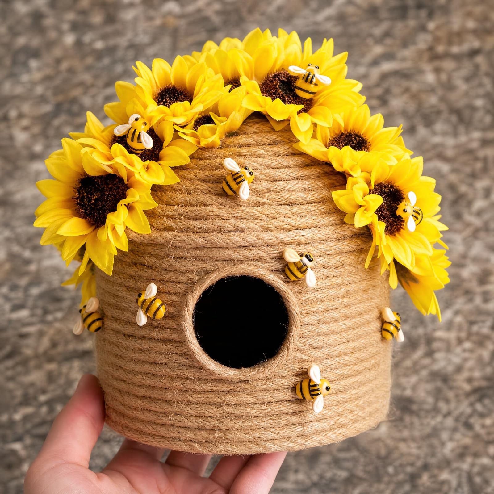 166 PCS Artificial Sunflower Heads Tiny Bees Silk Daisy Fake Flowers Craft Decor