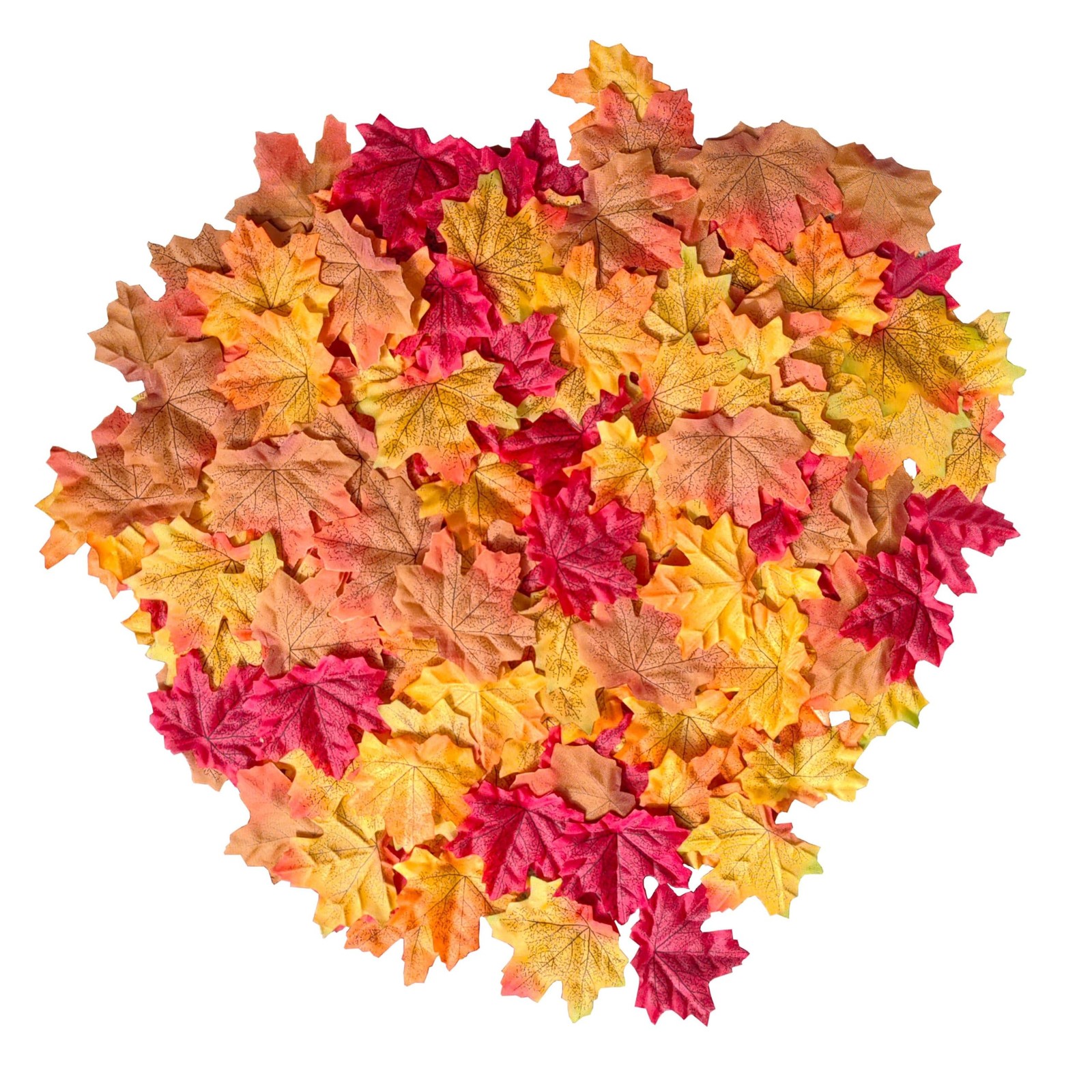 200psc Fake Fall Maple Leaves – Artificial Autumn Leaf Decorations for Home P…
