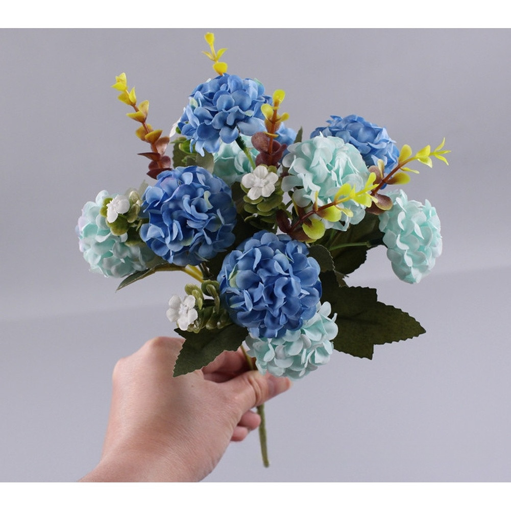 10 Head Artificial Silk Flowers Bouquet for Wedding Home Decor