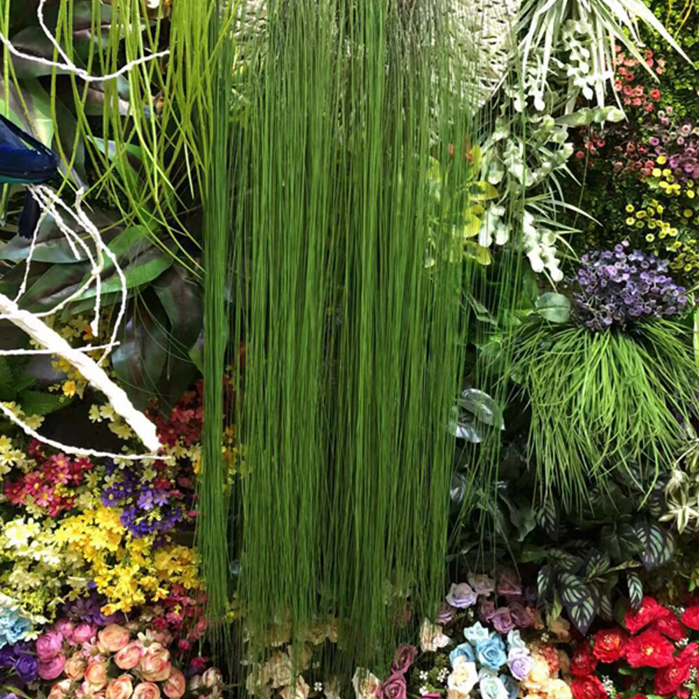 100x Artificial Plastic Grass Leaves Simulation Fake Plant Wall Hanging Decor