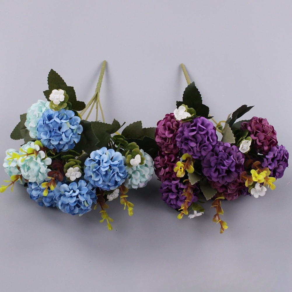 10 Head Artificial Silk Flowers Bouquet for Wedding Home Decor