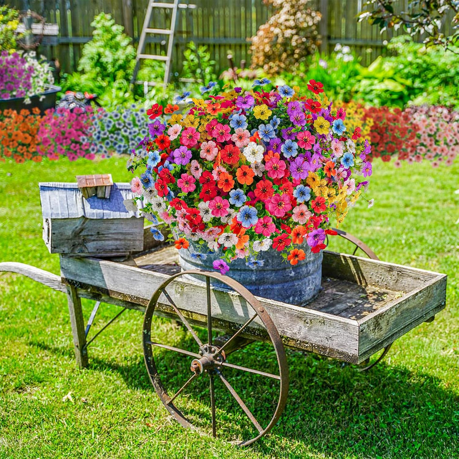 72 Bundles UV Resistant Fake Flowers for Home, Garden & Holiday Decor