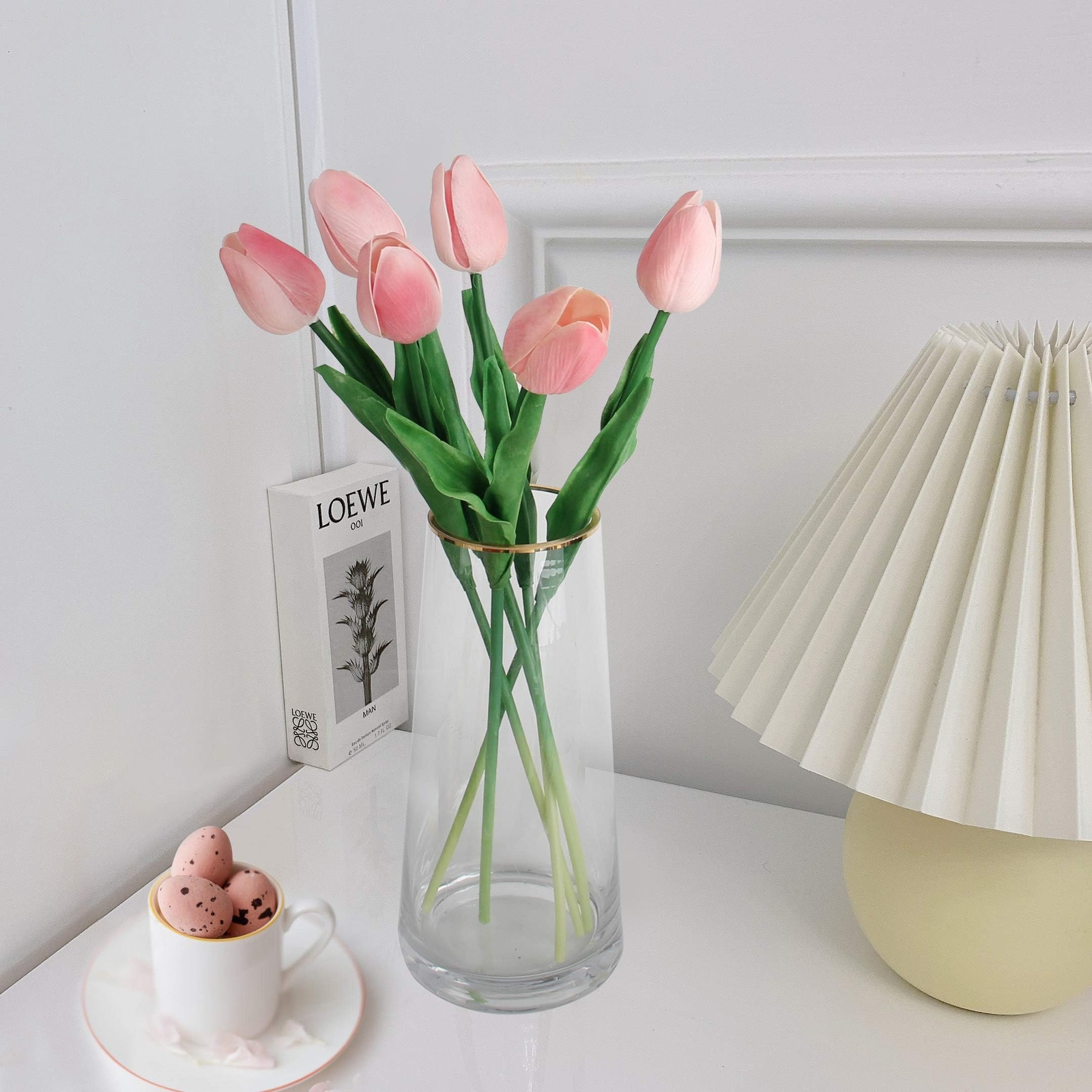 30 Pcs Artificial Tulips Flowers Fake Tulip Stems for Wedding Bouquet Party