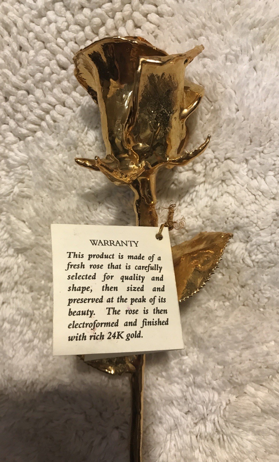 NEW Living Gold Co USA Made Real Rose Dipped in 24K Gold