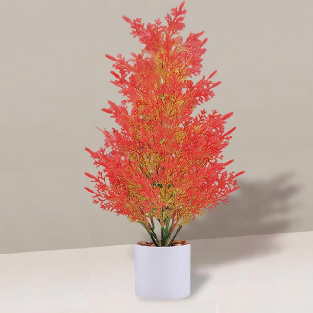 Artificial Fall Pine Trees Small Fake Plants,Table Top Christmas Tree Ornamen…