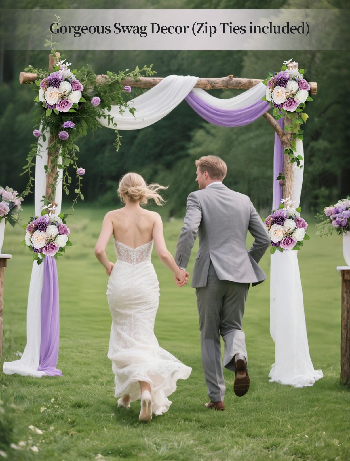 2 PCS Artificial Flowers Ball Wedding Centerpieces Lilac Rose Silk Kissing