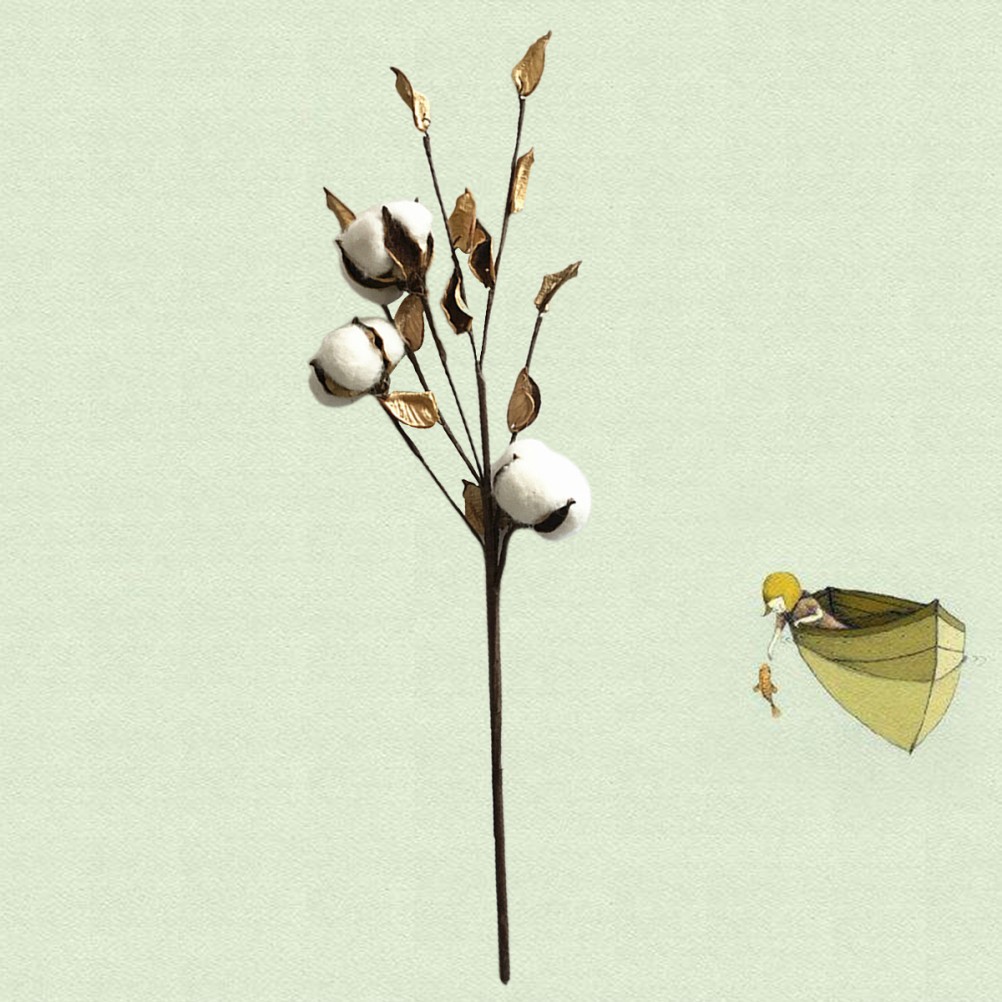45 Cm Cotton for Decoration Tall Dried Flowers Floor Vase Floral Stems