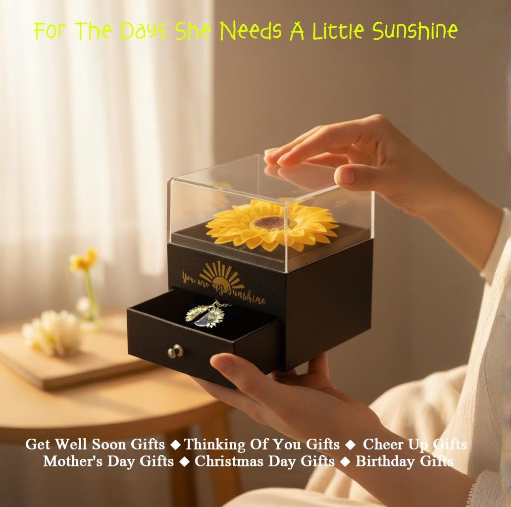 Sunflower Gifts for , You Are My Sunshine Necklace Gift