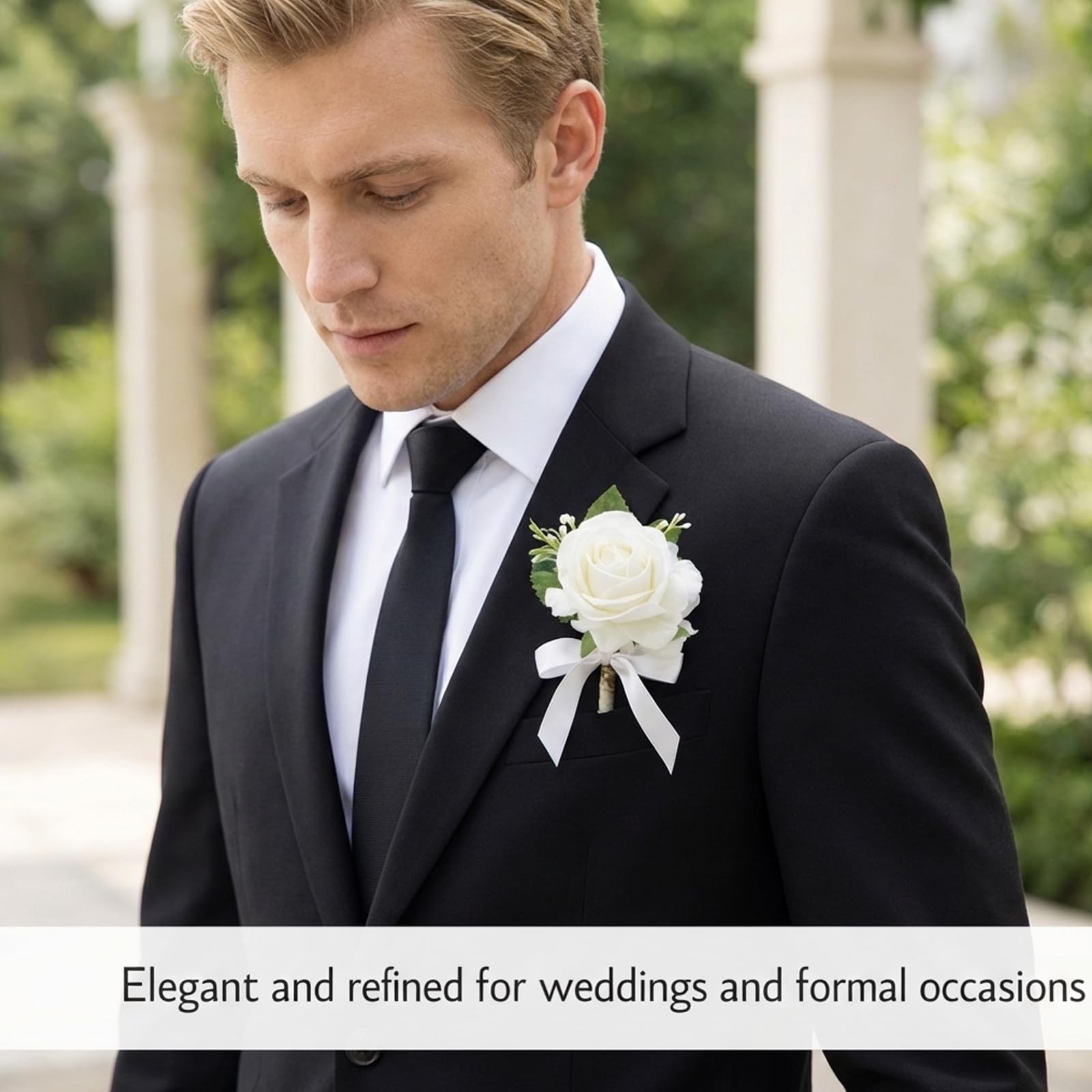 4-Piece Wrist Corsage and Boutonniere Wedding Set,Corsage and Boutonniere Set…