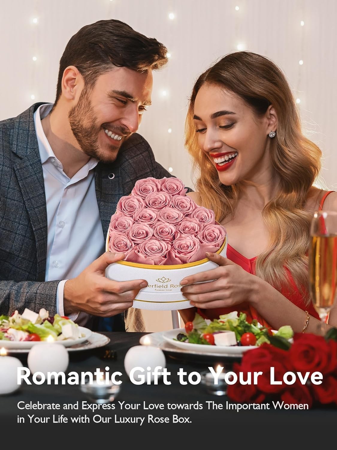 Eterfield 16 Forever Flowers in Heart Shape Box, Preserved Roses That Last a Yea
