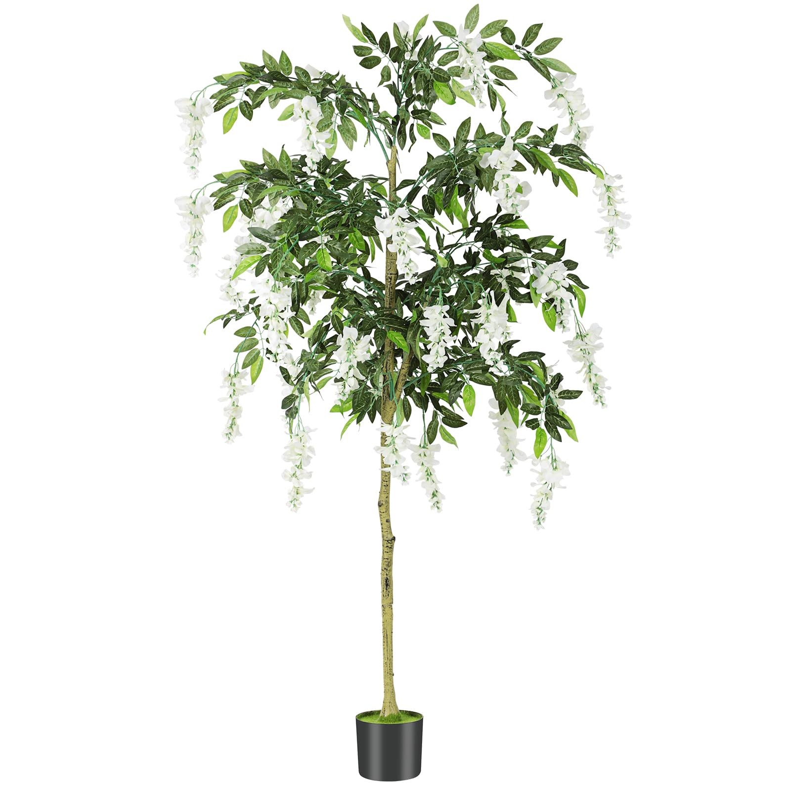 6FT Ficus Tree Artificial Indoor Tall Faux Wisteria Tree in Nursery Pot Fake …