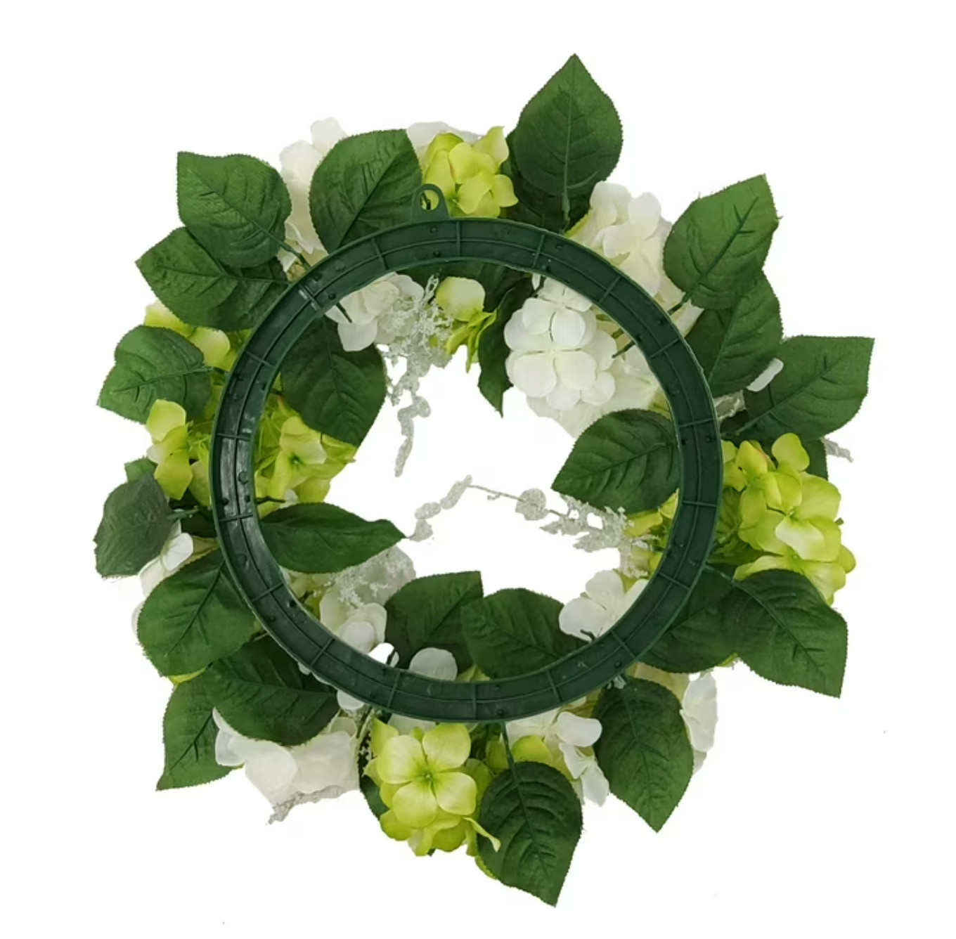 Mainstays 17in Indoor Artificial Hydrangea Wreath, Green Color TIKTOK VIRAL