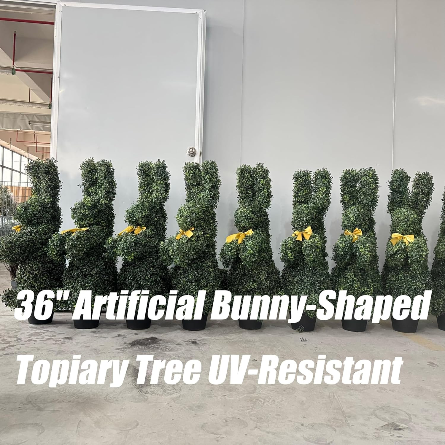 Easter Bunny Topiary Bunny-Shaped Topiary Ball 36” Artificial Tree Rabbit Bowk