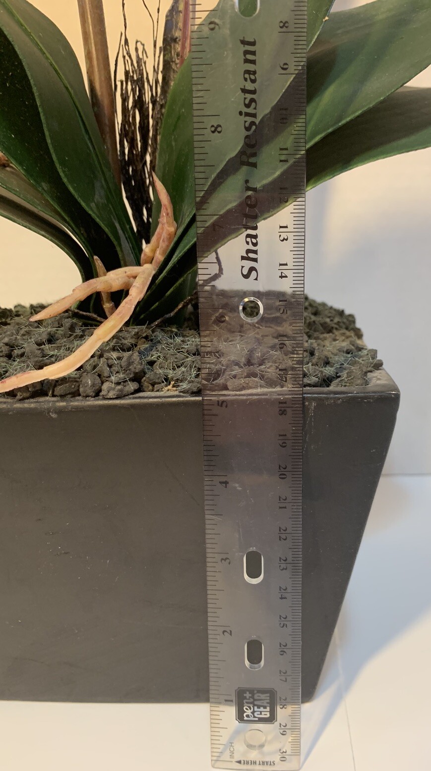 Artificial Red Orchid Planter