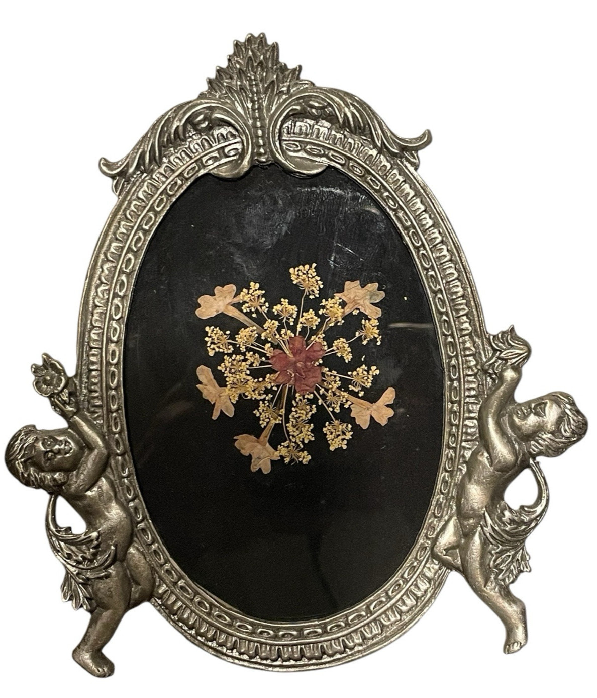 VTG Lasting Impressions Real Dried Pressed Flowers In Glass Pewter Frame Canada
