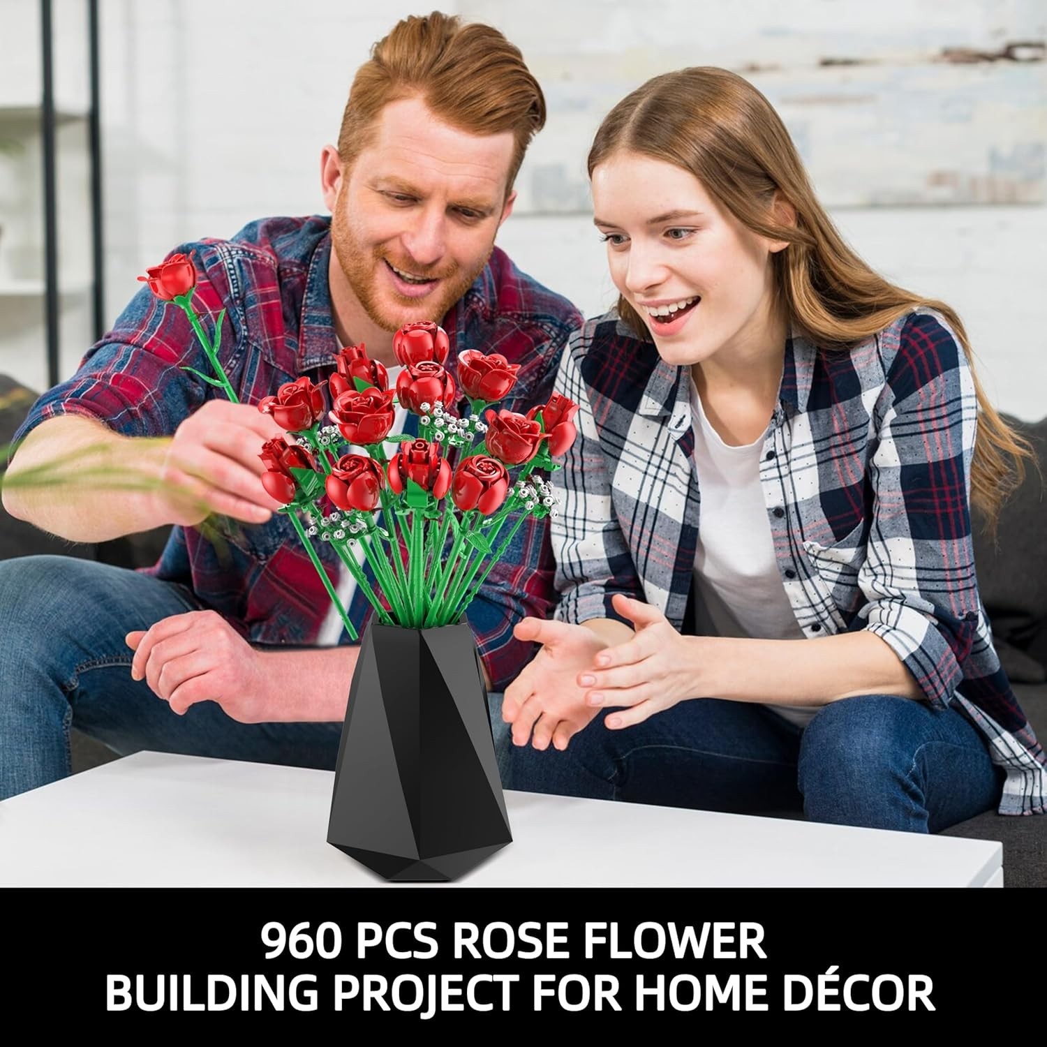 Eco-Friendly 960PCS Artificial Rose Flower Bouquet – DIY Floral Decoration Kit