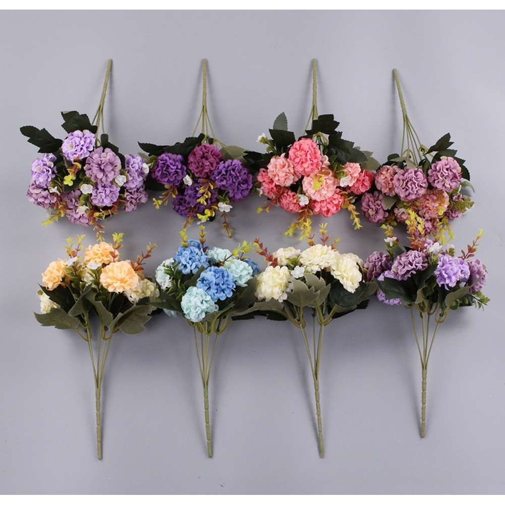 10 Head Artificial Silk Flowers Bouquet for Wedding Home Decor