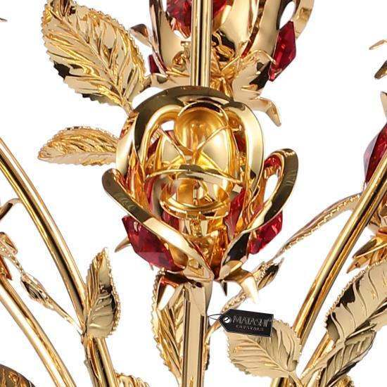 Matashi 24K Gold Dipped Crystal Studded Rose Bouquet in Elegant Vase w/ Crystals