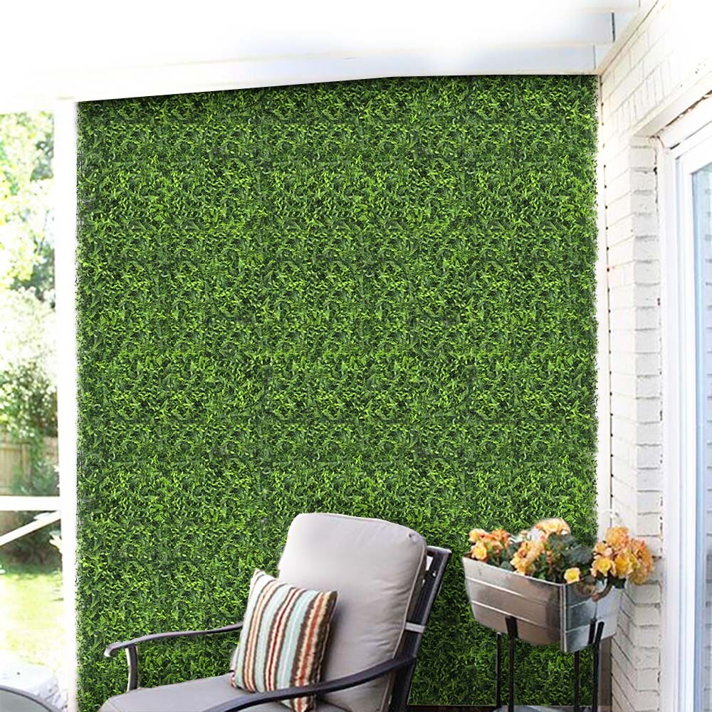 20″x20″ Artificial Faux #9 3D Mixed Panel Leaf Privacy Fence Screen Decor Hedge
