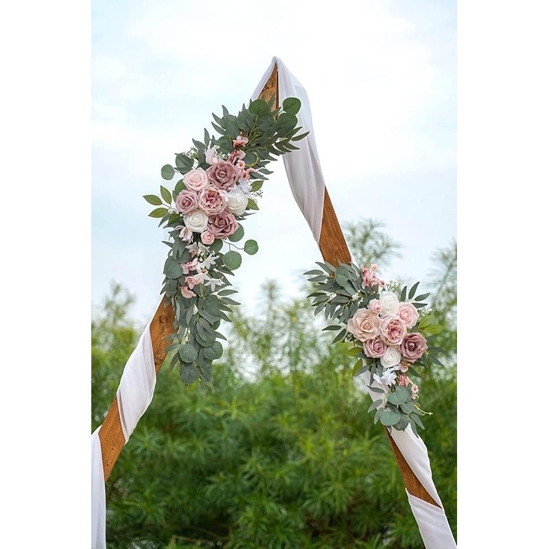 Wedding Arch Flowers Set Faux Silk Decorative Ornaments Clips Ties Events New