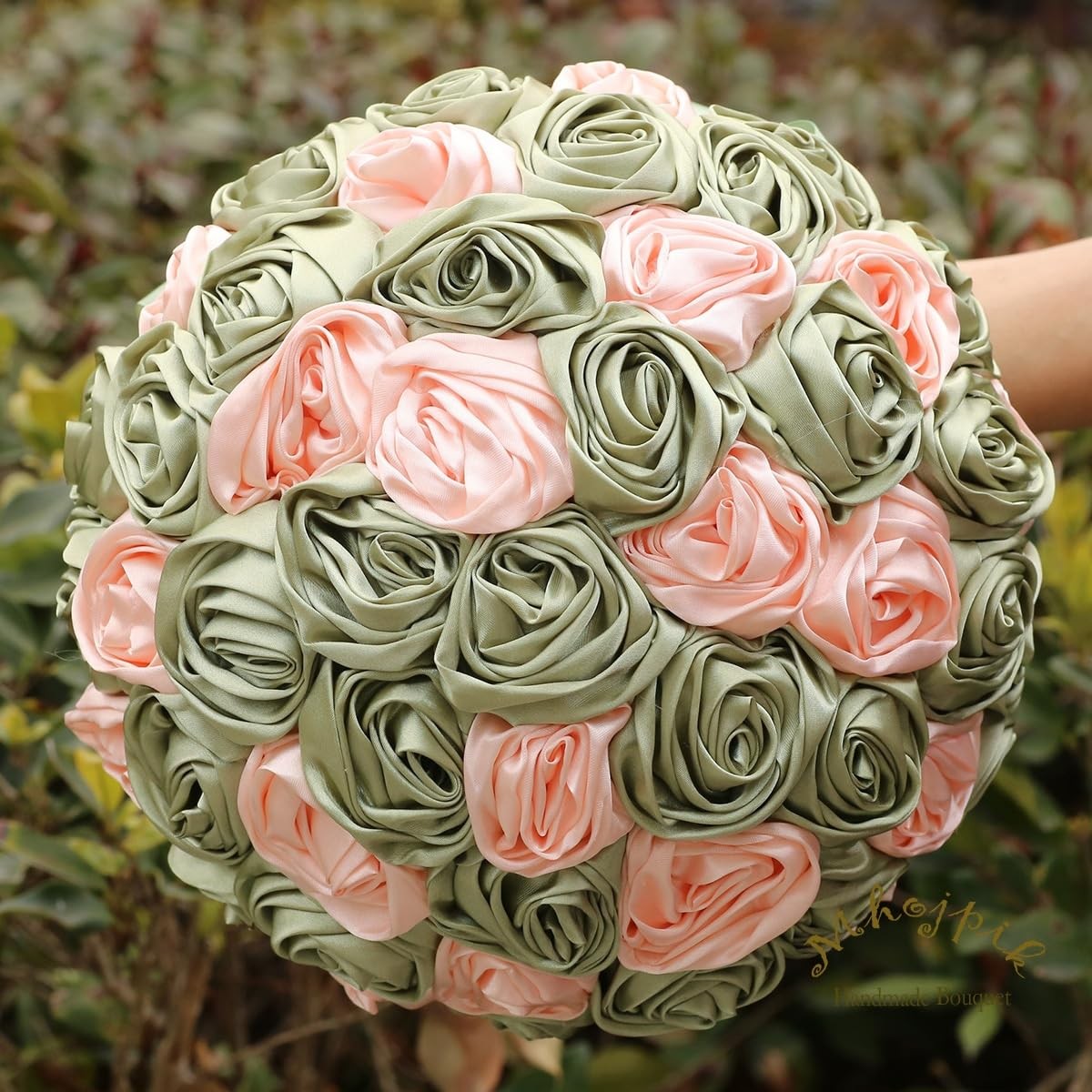 Mhojpik Handmade Wedding Flowers Bouquet Round Holding Bridal Bouquet Toss Ar…