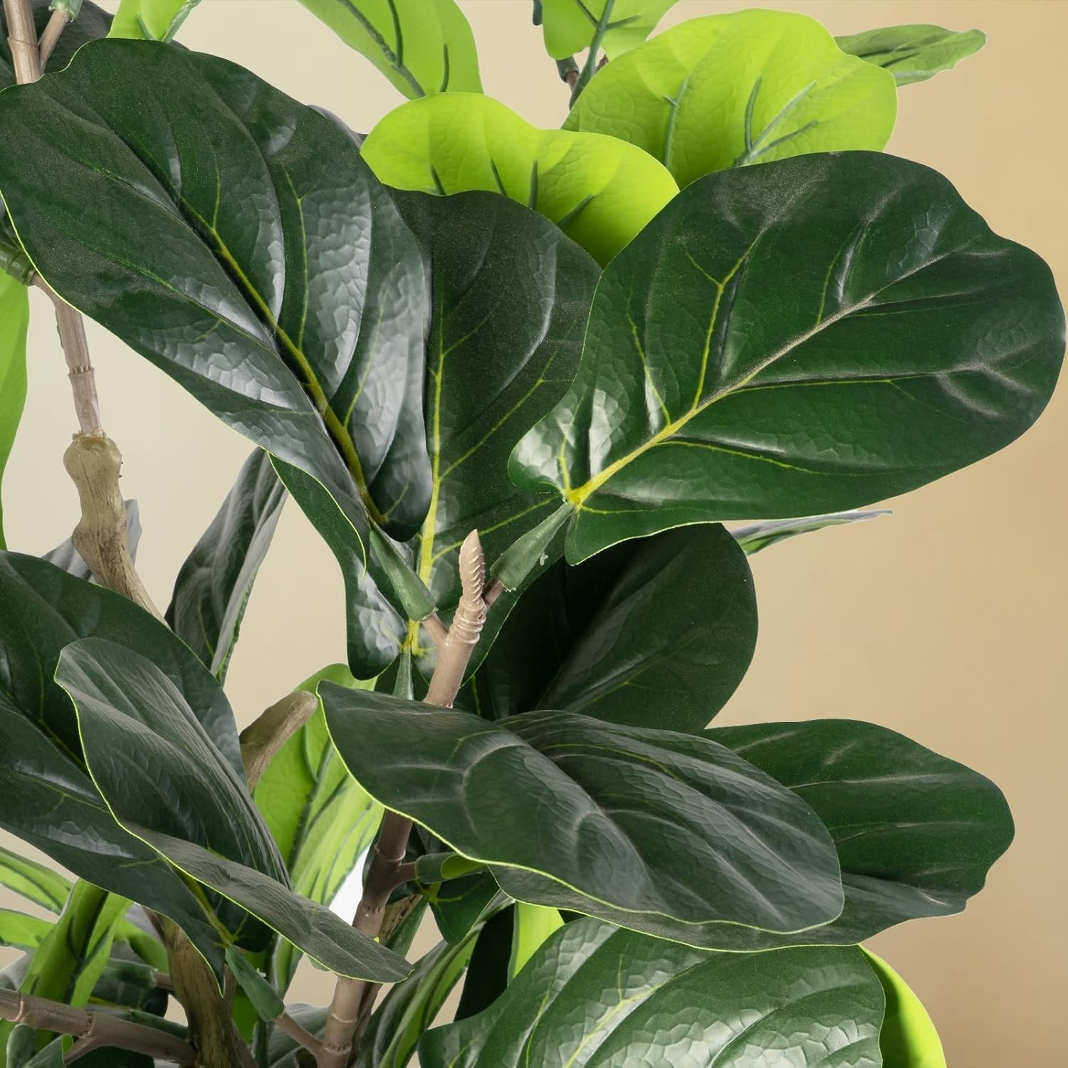Artificial Fiddle Leaf Fig Tree, 5FT Faux Ficus Lyrata Plant Tall Fake Tree