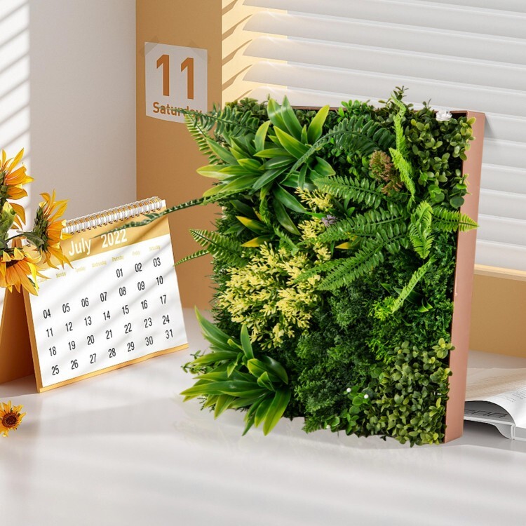 20″ x 20″ Indoor Hanging Artificial Plant Wall w/11 Types of Mixed Faux Plants