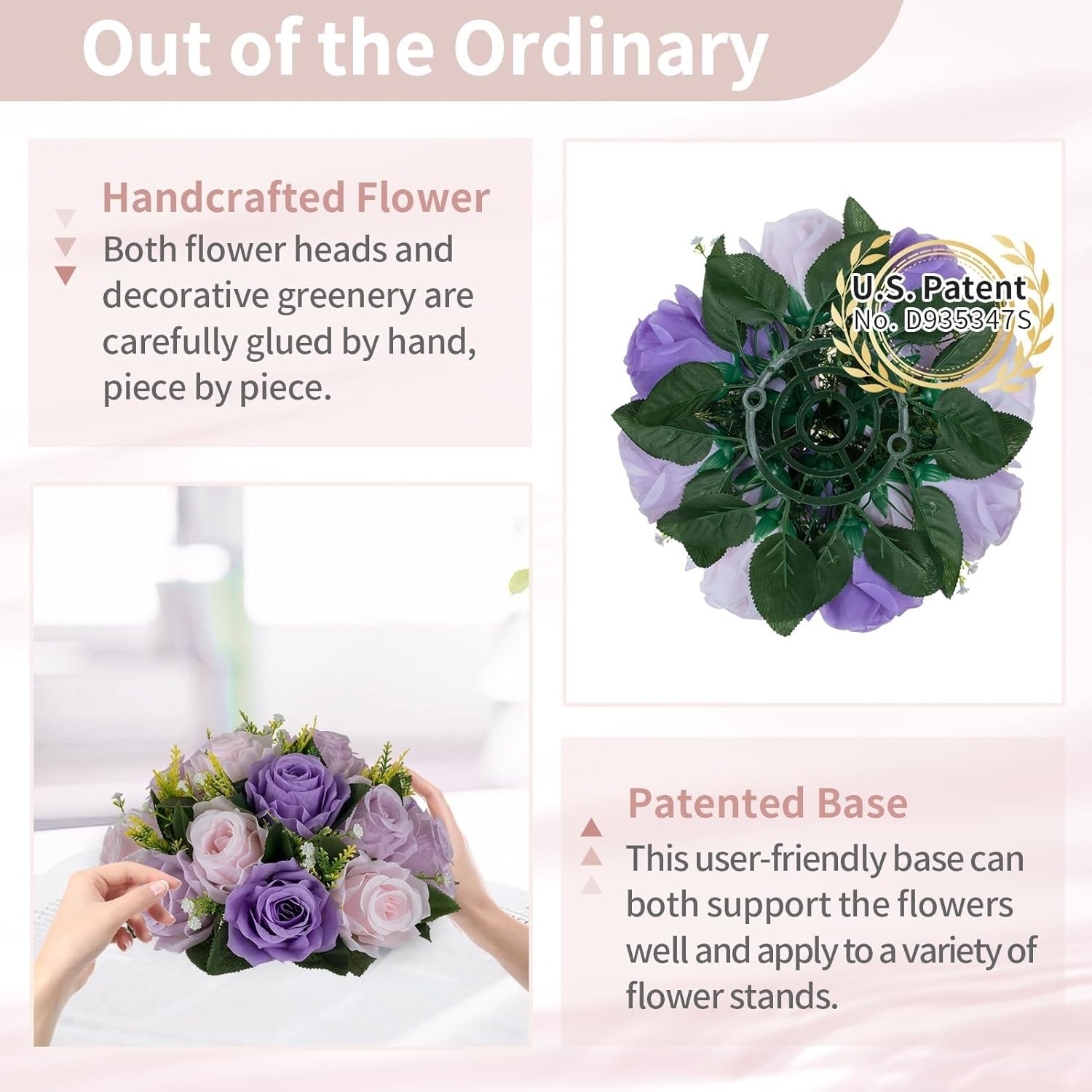 Romantic Rose Centerpieces: 10 Pcs Lilac/Purple/Pink Balls