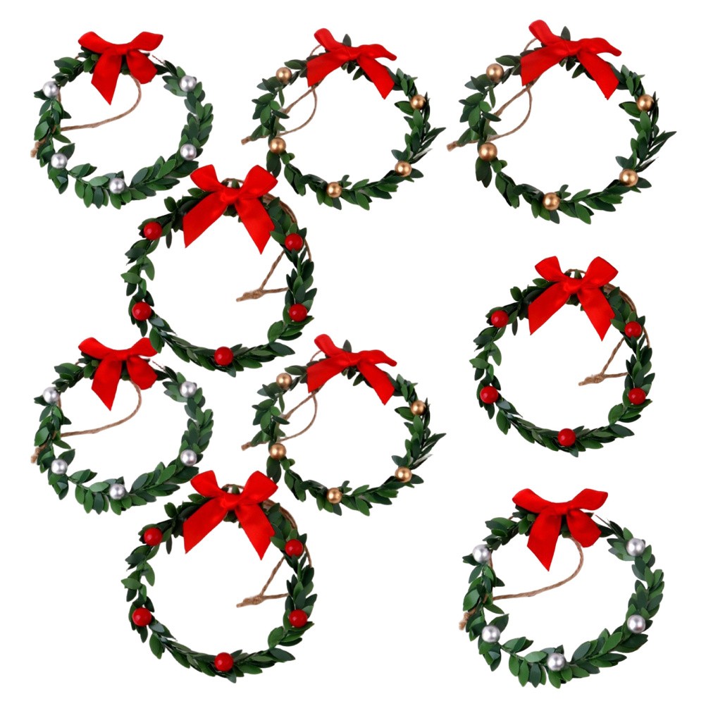9 Pcs Mini Cabinet Wreaths for Cabinets Kitchen Farmhouse Hanging