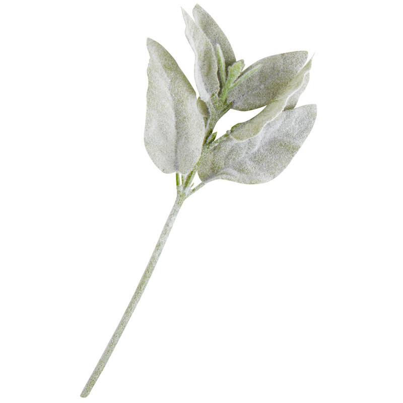 Factory Direct Craft Green Flocked Lamb’s Ear Stems for Indoor Decor